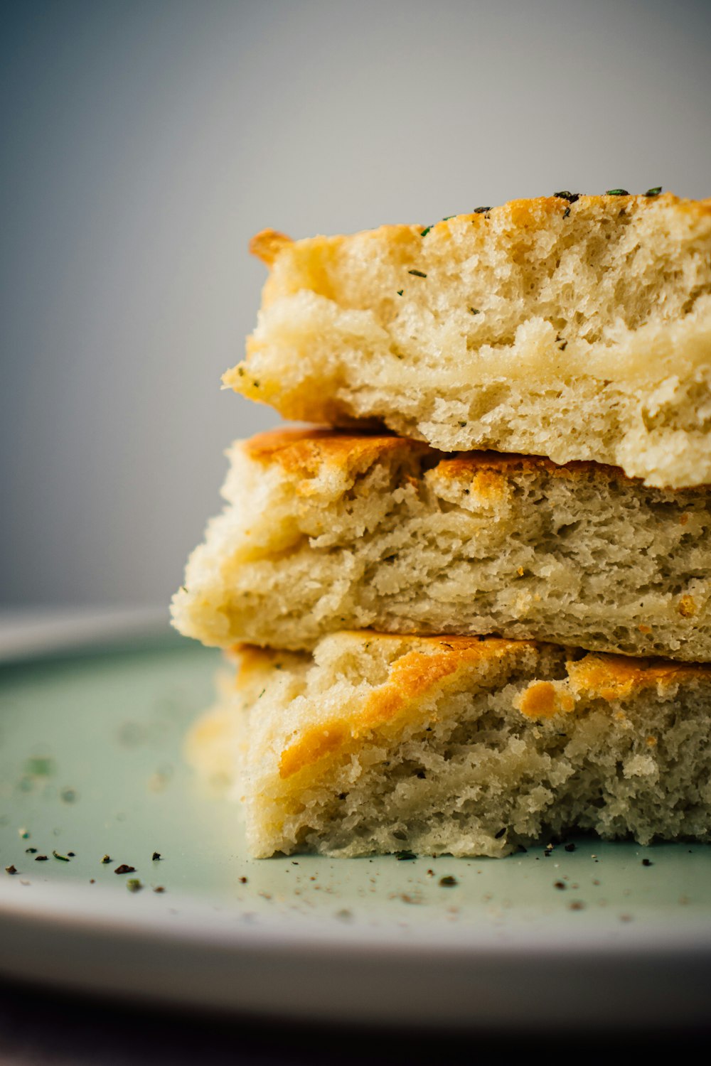 sliced bread on white ceramic plate