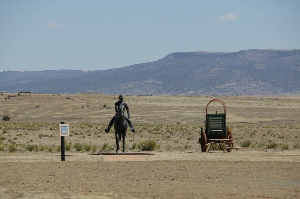 man in black jacket riding horse during daytime