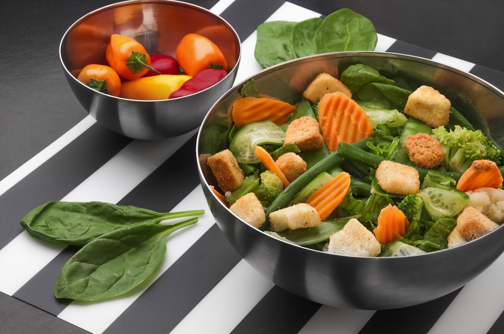 sliced vegetables on stainless steel bowl