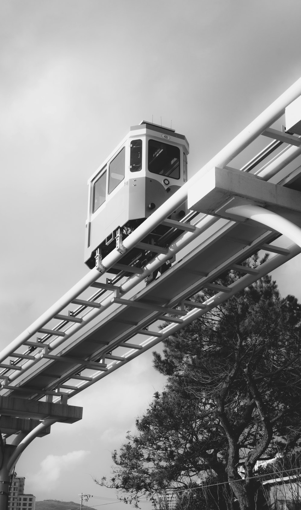 grayscale photo of a building