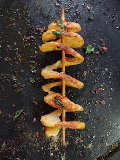 brown bread on black table