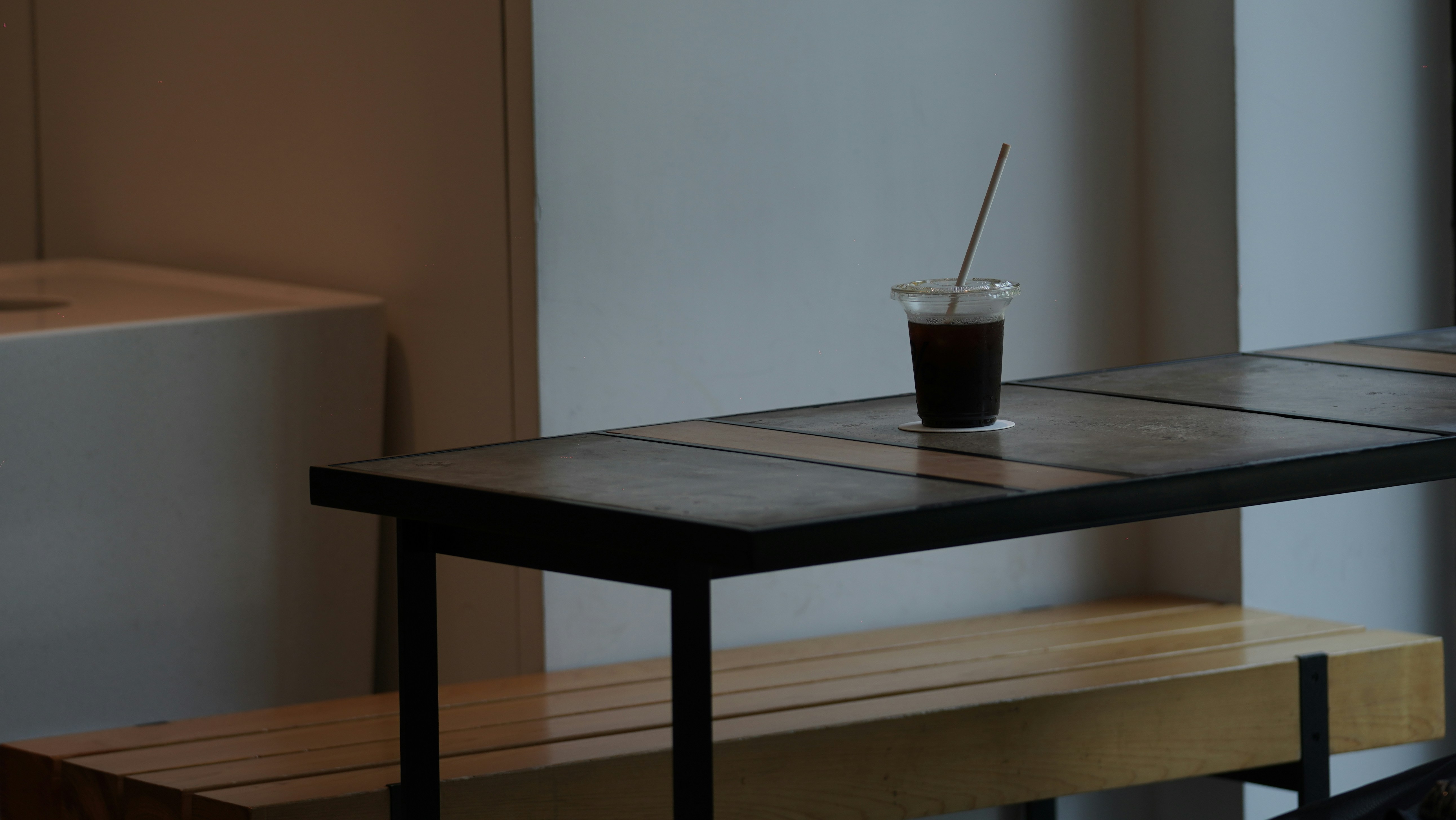 Minimalist cafe counter