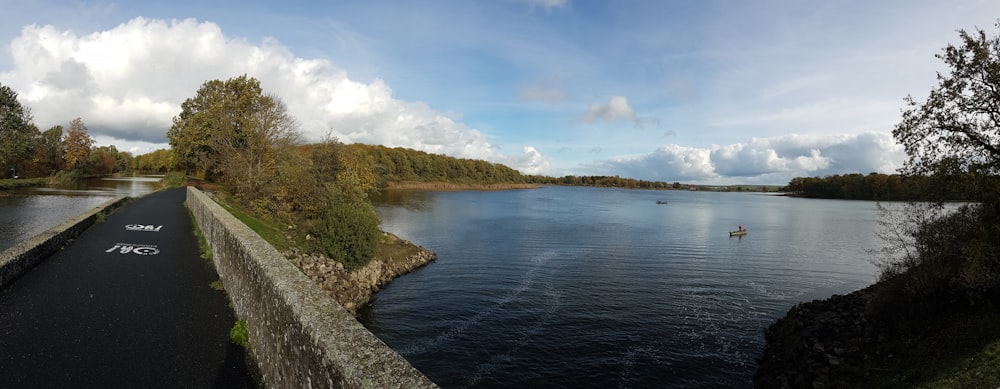 Grüne Bäume am Fluss unter blauem Himmel während des Tages