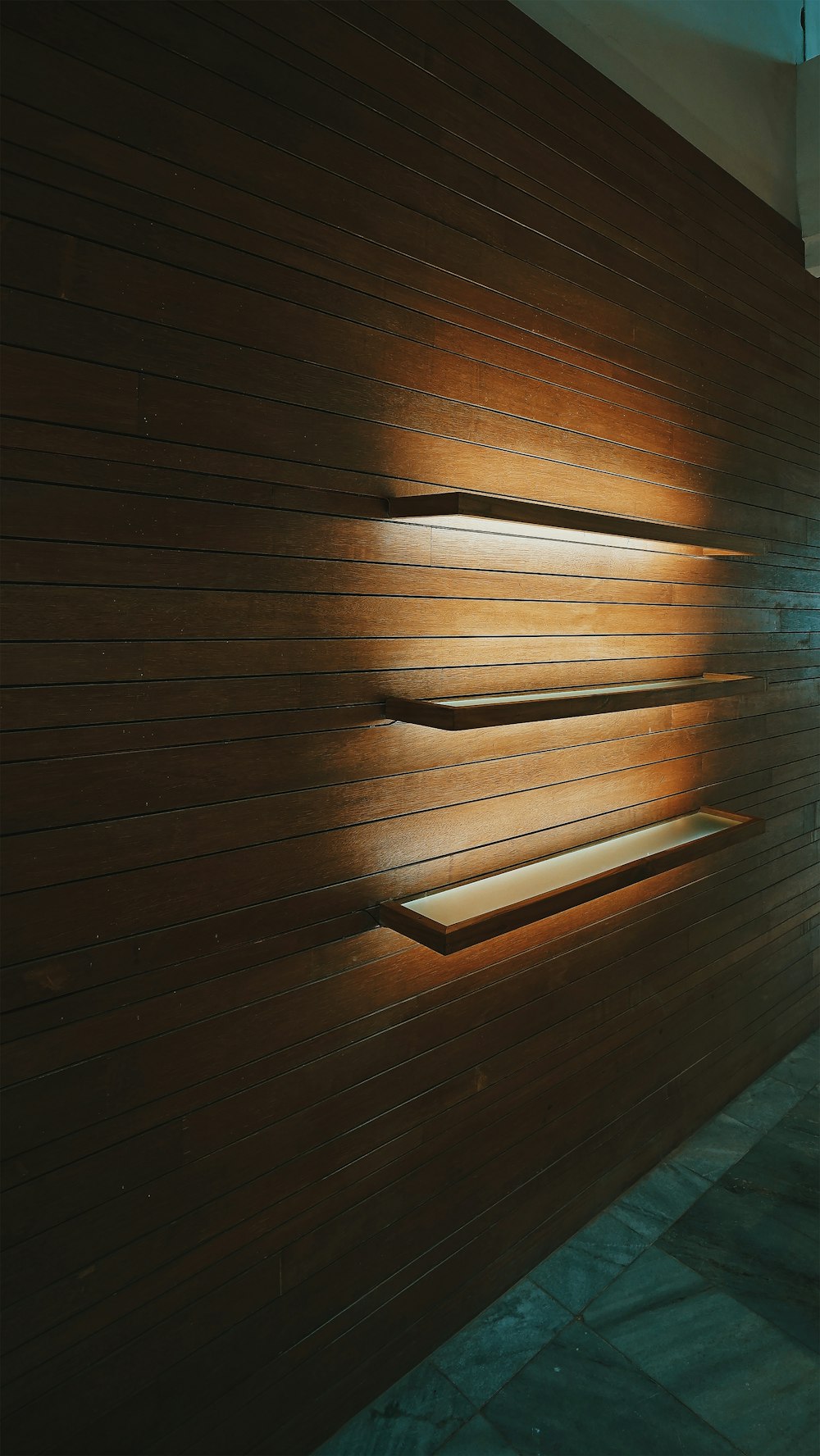 brown wooden ceiling with light