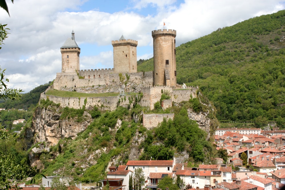 gray concrete castle on top of hill