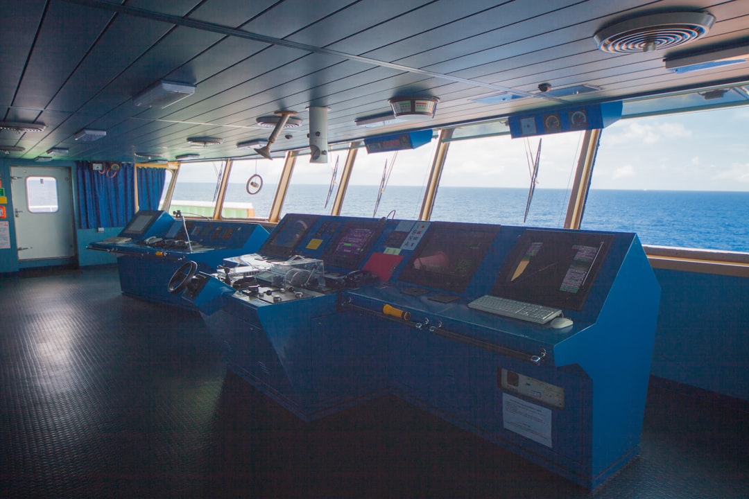 blue and black bus interior