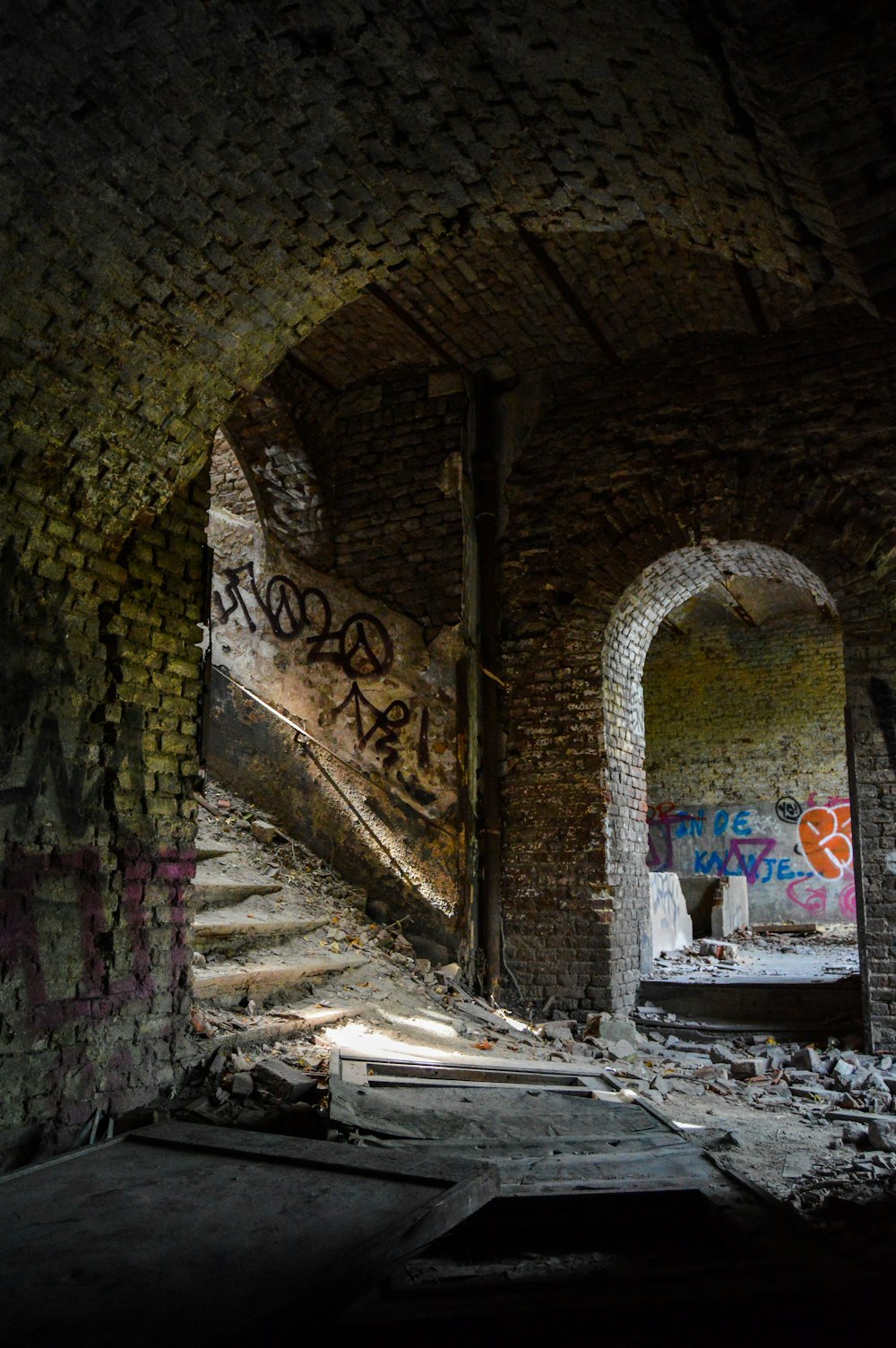 brown and gray concrete tunnel