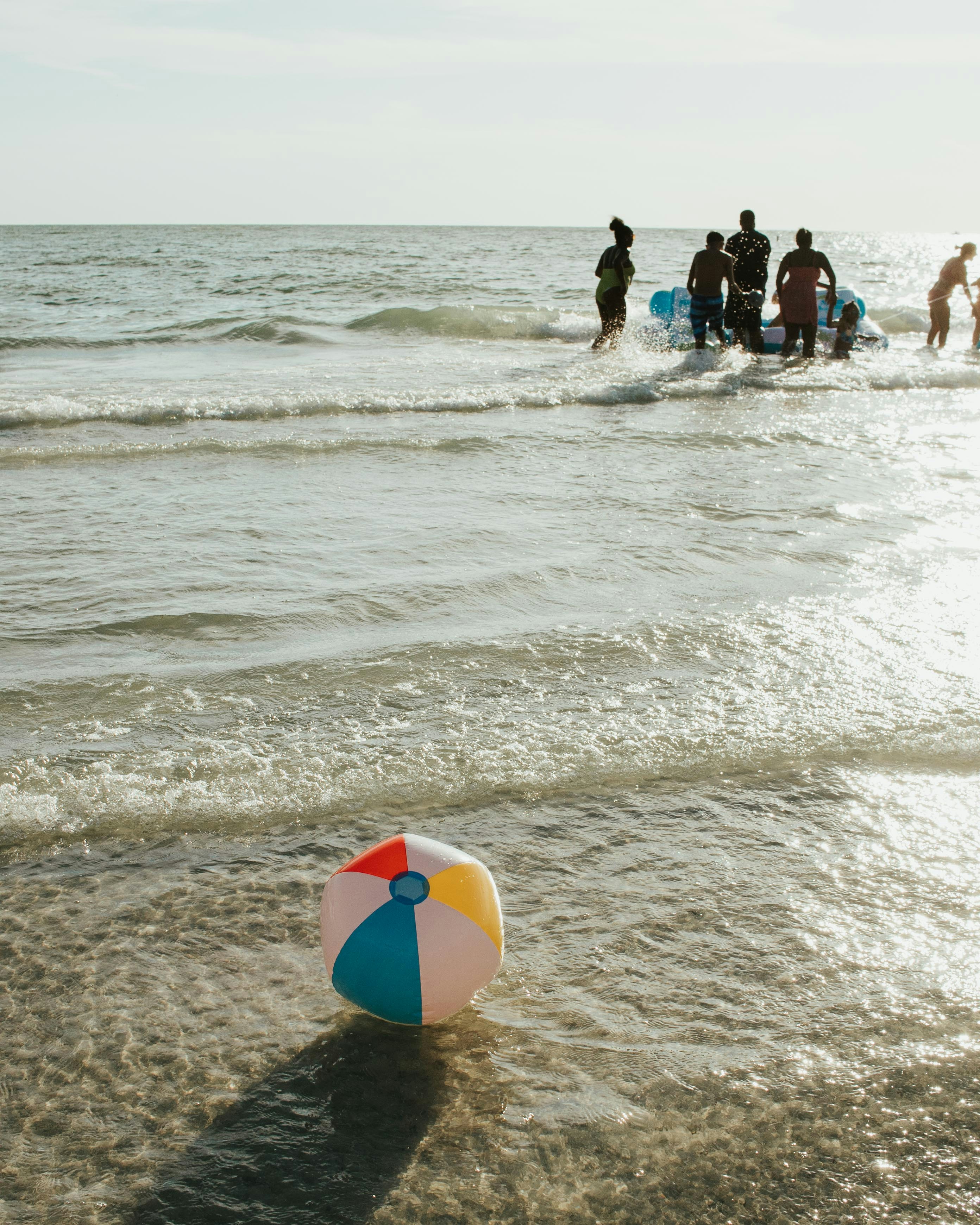 Clearwater Beach crowded with families enjoying the sun