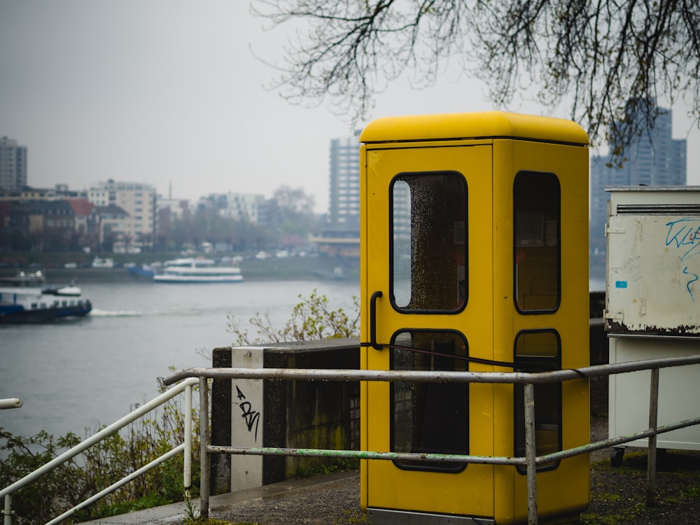 yellow bus on the beach during daytime