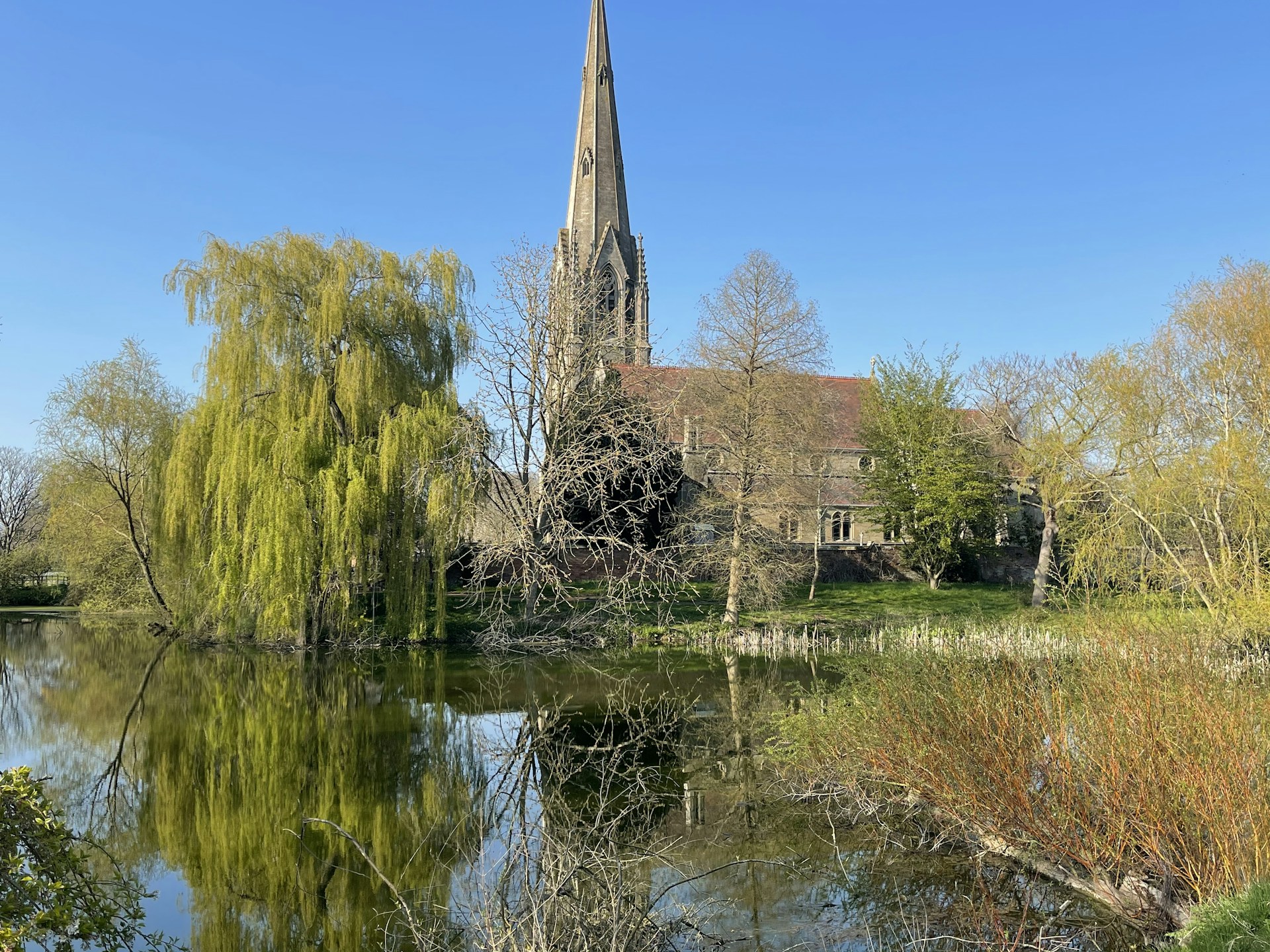 brown and gray house beside green grass and river during daytime