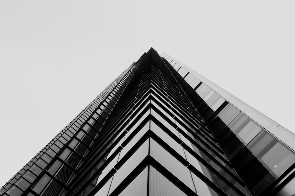 grayscale photo of concrete building