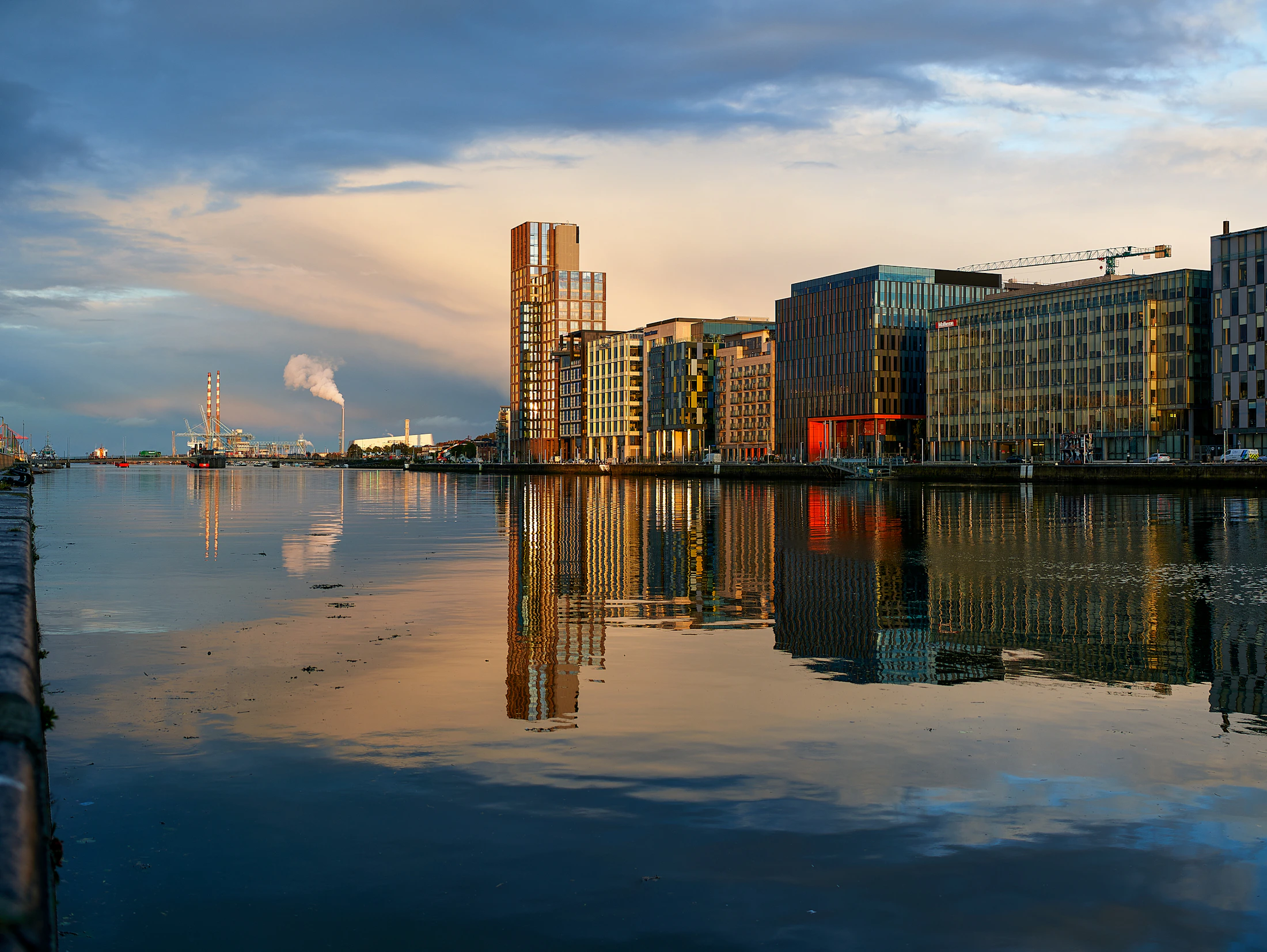 Dublin cityscape along the River Liffey, Ireland