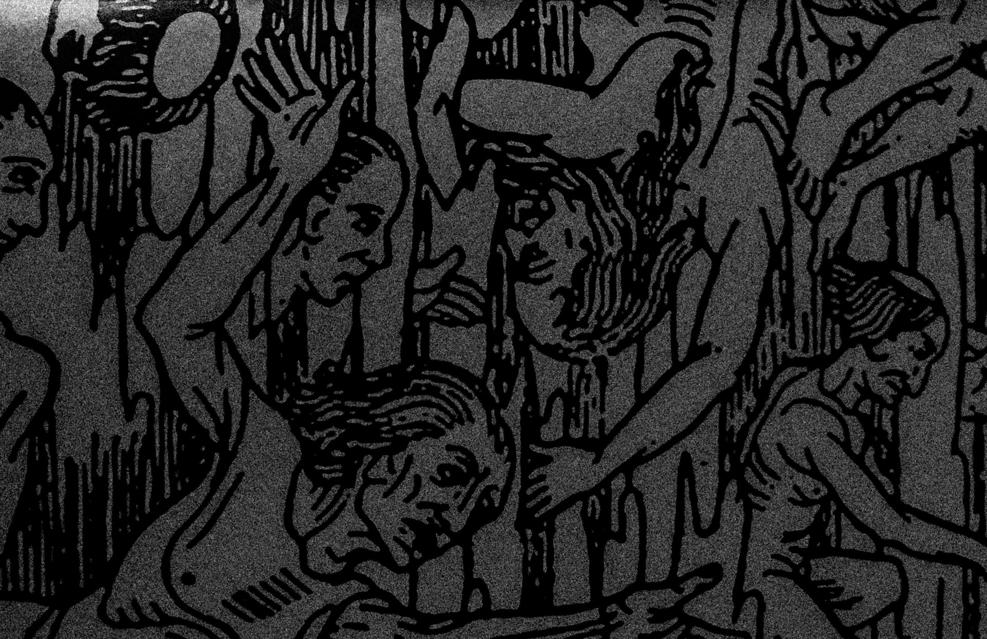 An expressive black pen sketch of a joyful cultural dance scene, where fluid lines convey movement and emotion with minimalist detail.