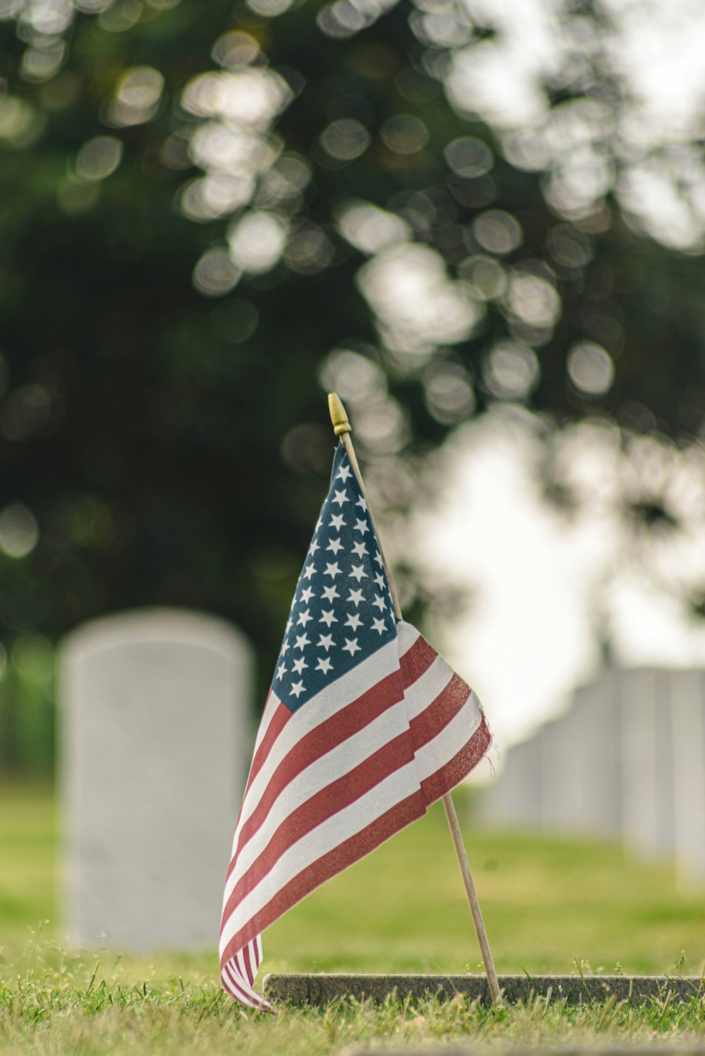 US eine Flagge auf der Stange