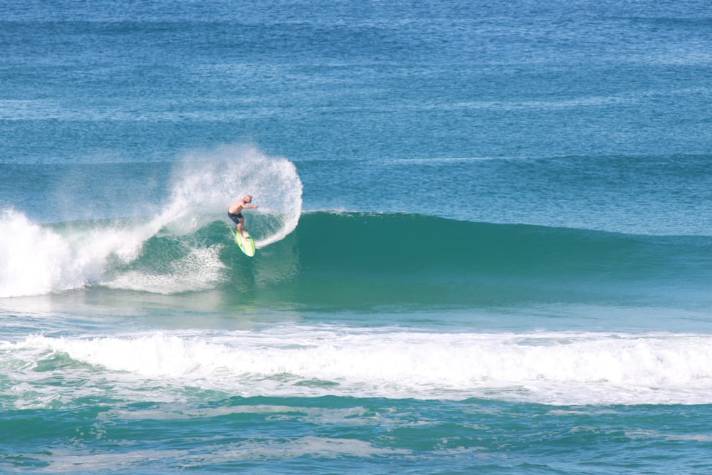 person surfing on sea waves during daytime