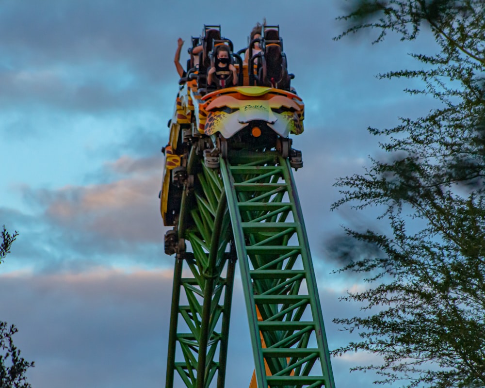 green and yellow roller coaster