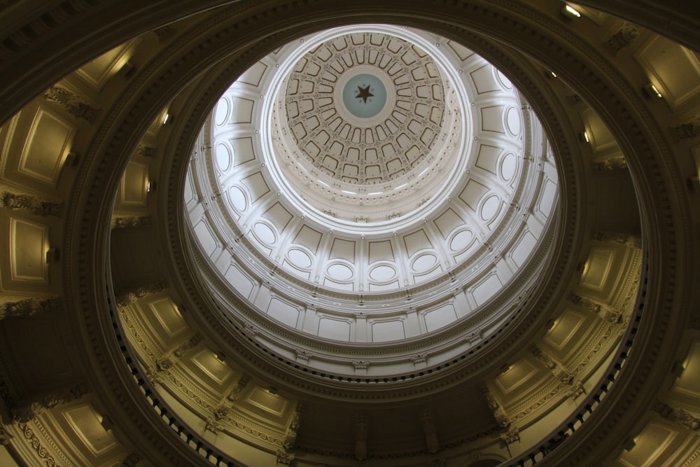 white and brown dome ceiling