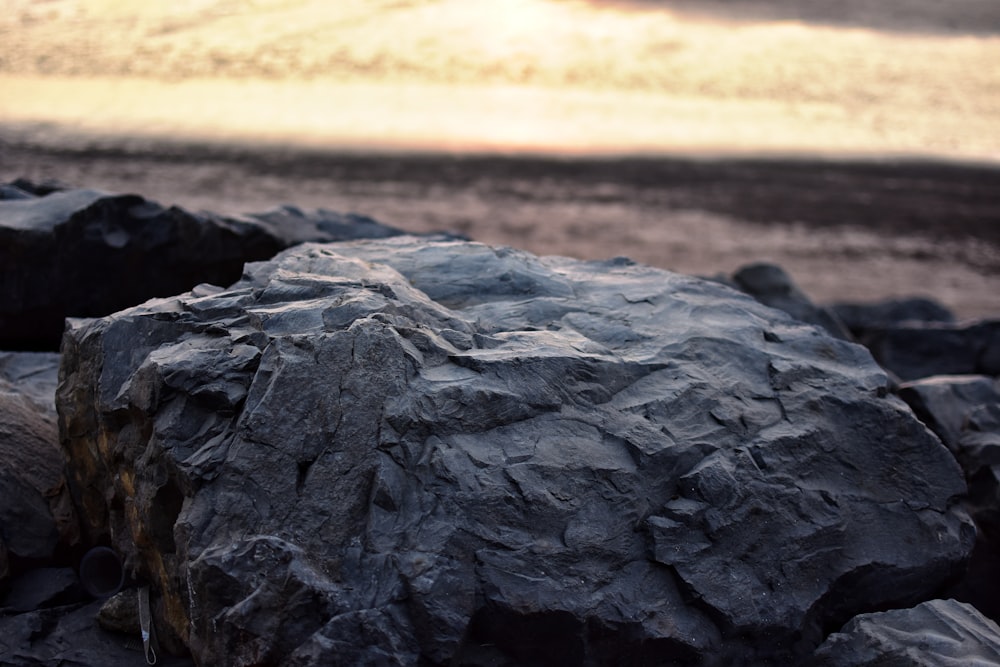 black rock formation during daytime