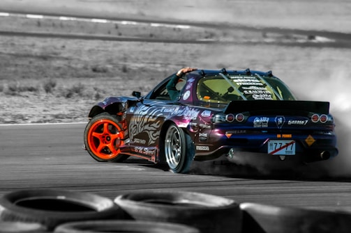 An engaging image of a fast-paced racing game with sleek cars on a winding track.