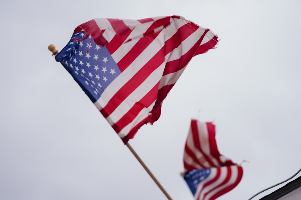 flag of us a on flag pole