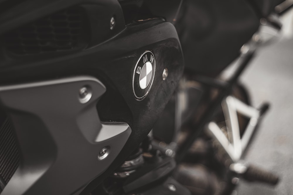 black and silver motorcycle in tilt shift lens