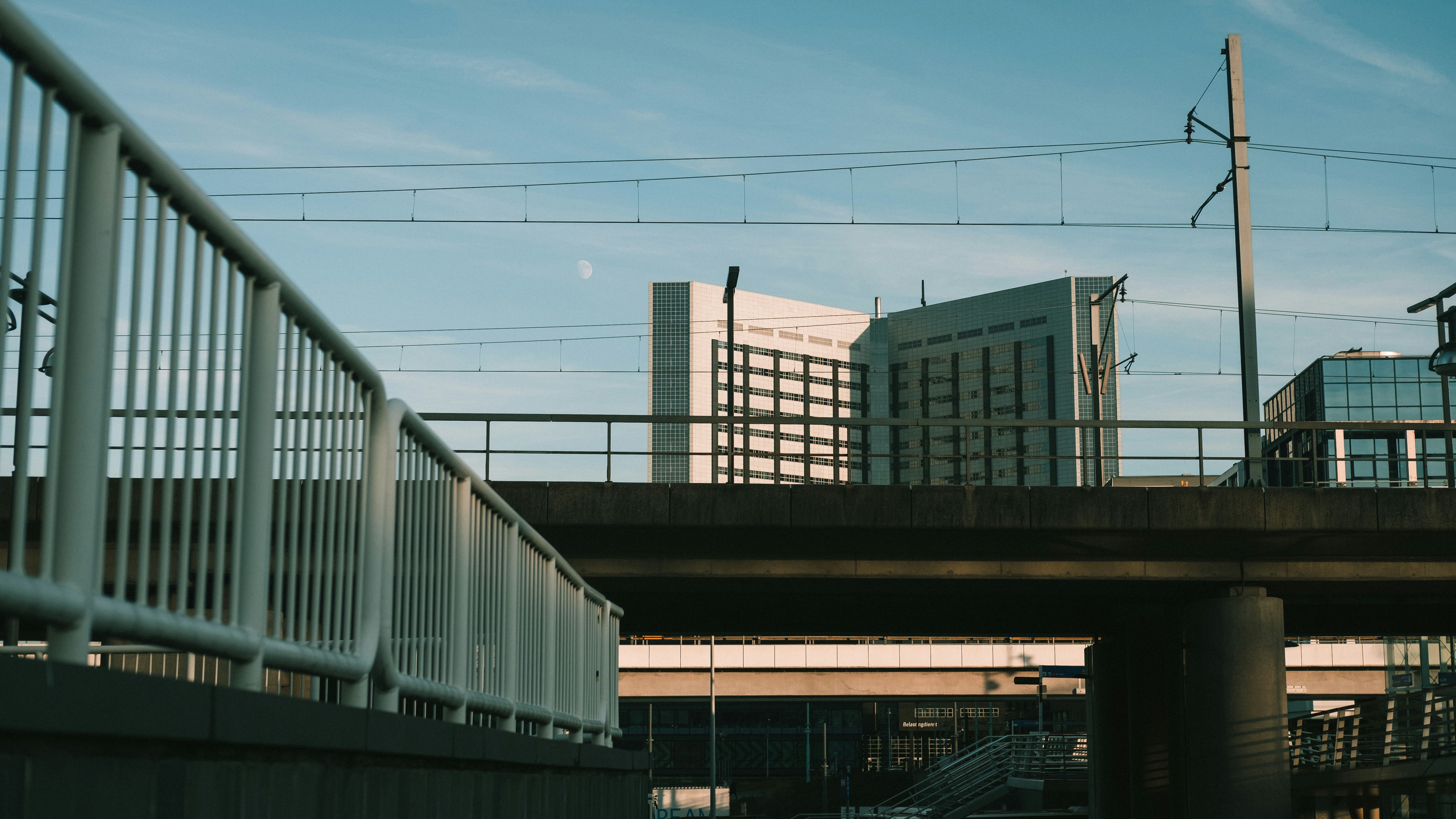 Metro-, tram- and train station Amsterdam Sloterdijk with some nice light on a cold and sunny winter day.