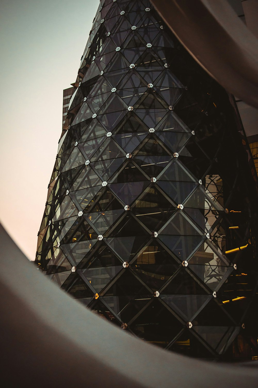 black and white glass building