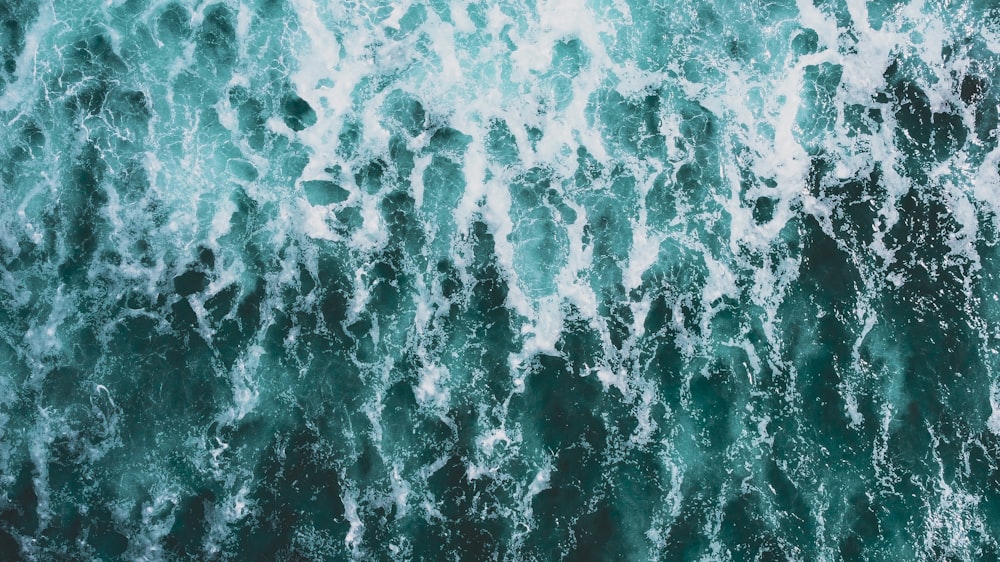 aerial view of ocean waves