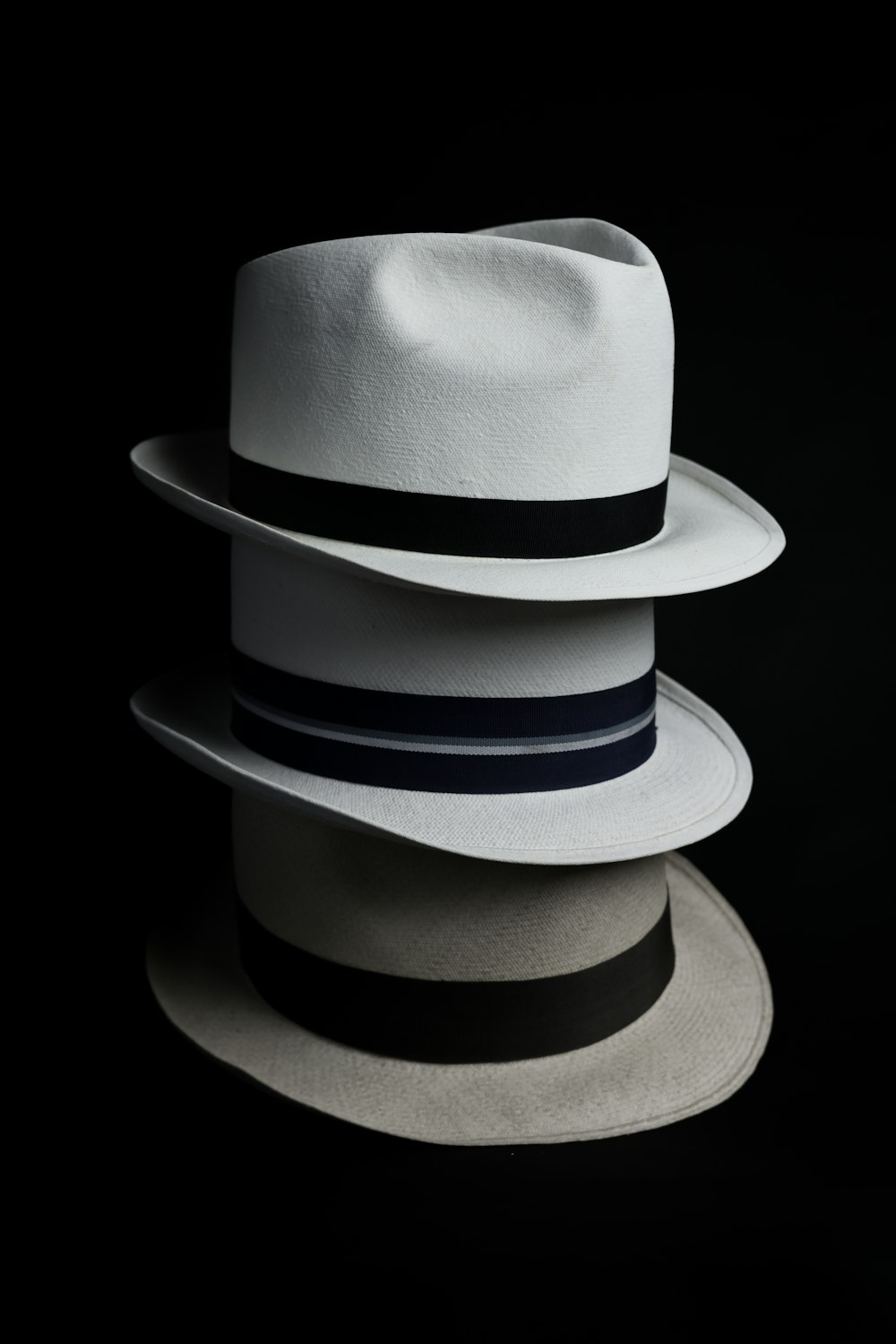 black and white fedora hat