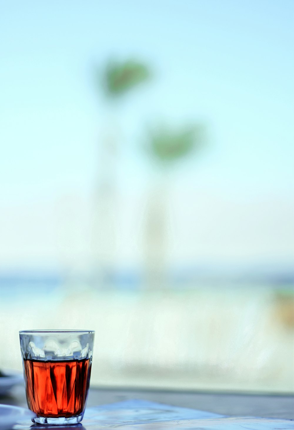 clear shot glass with water