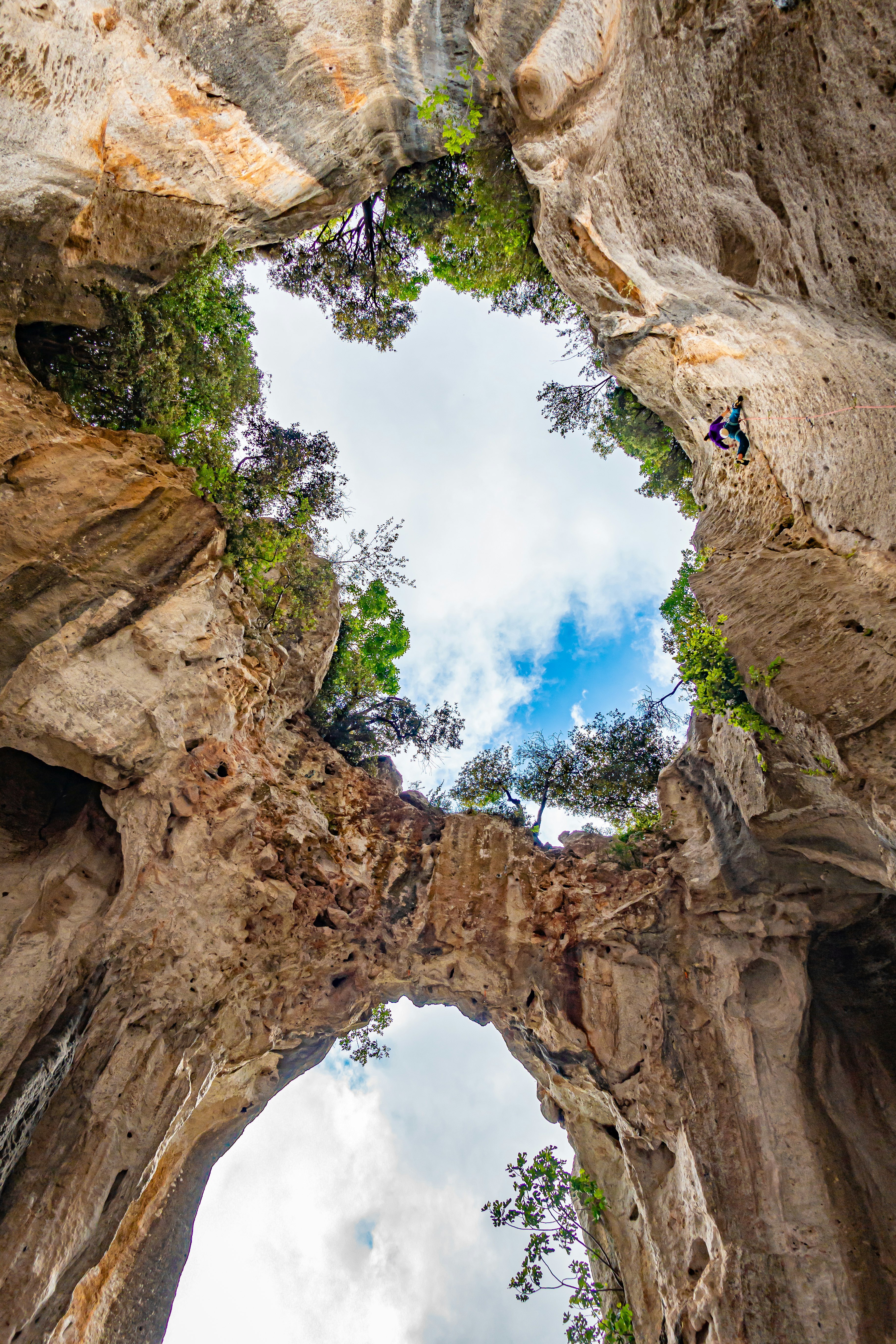 My girlfriend climbing in the amazing "Grotta dell'Edera" 