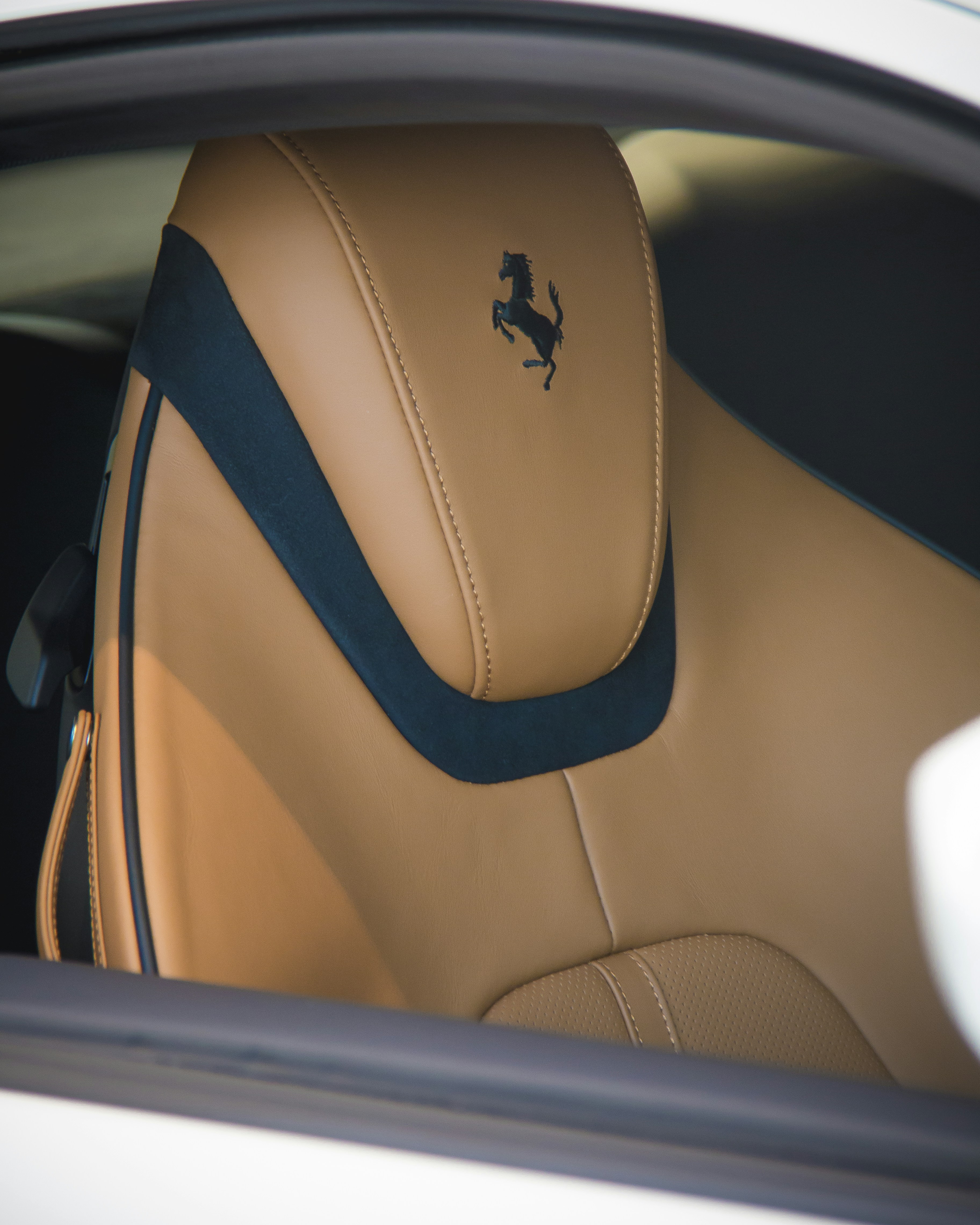 orange and black leather car seat