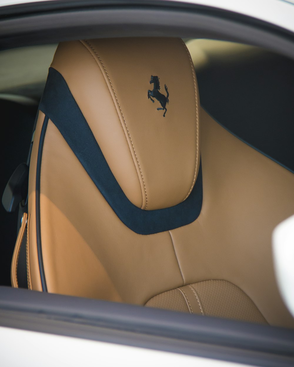 orange and black leather car seat