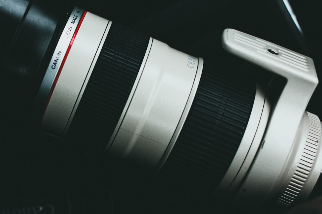 white and black camera lens