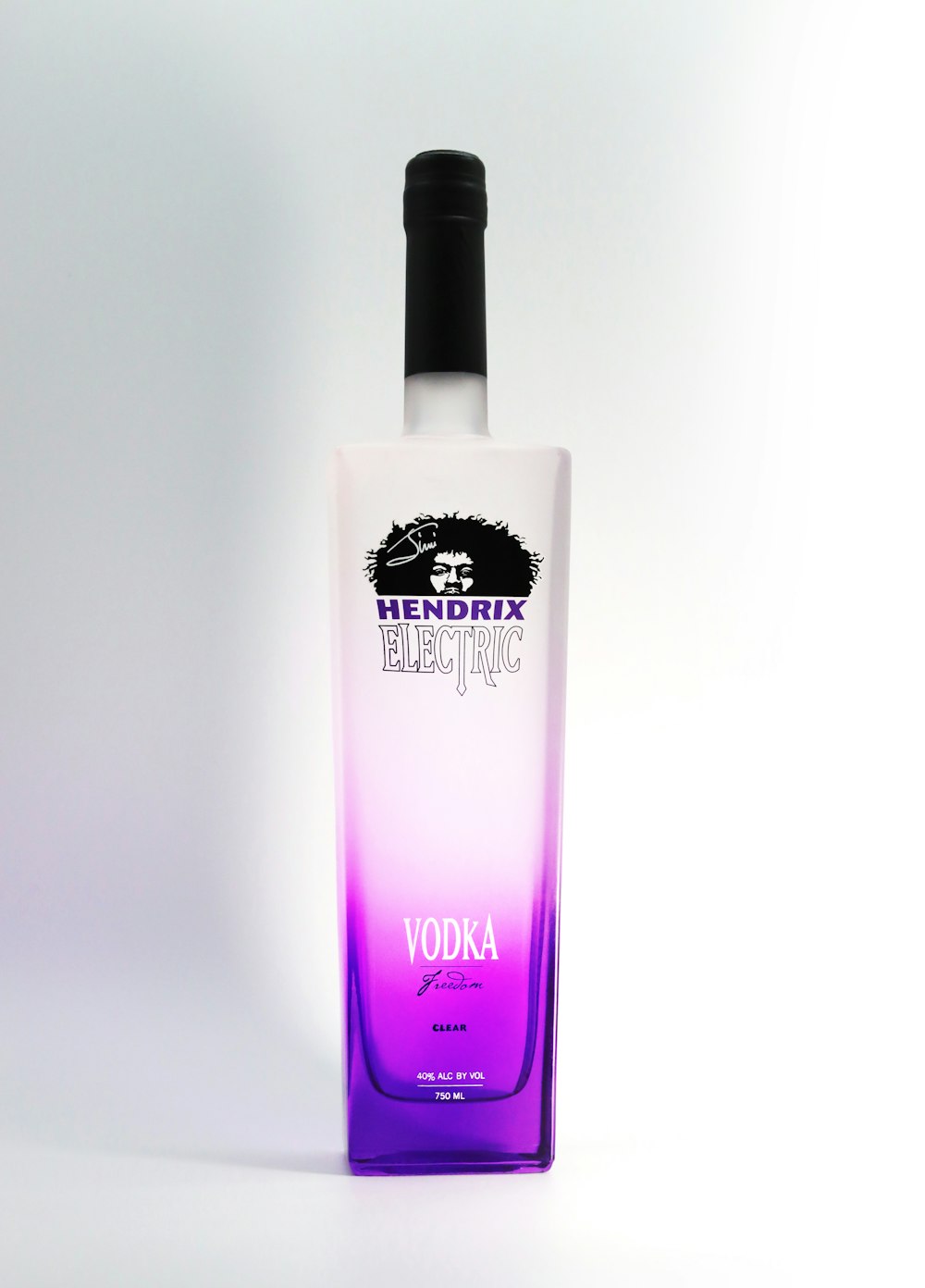 a bottle of vodka on a white background