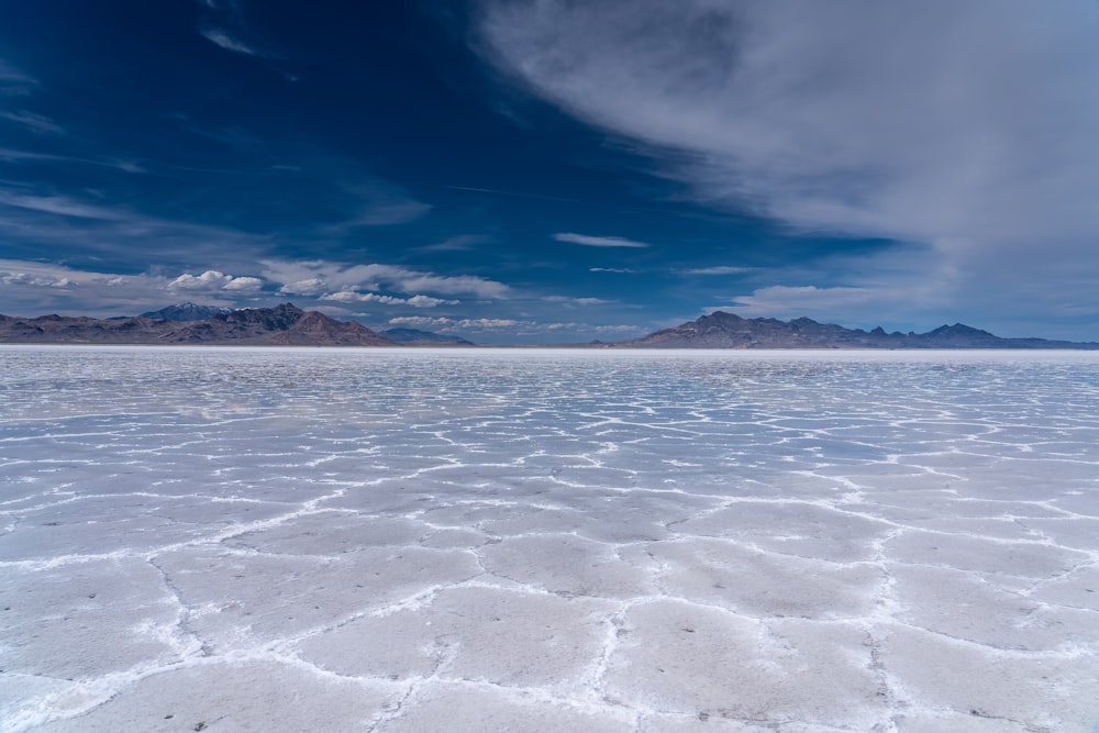 blue sky and white clouds over the sea