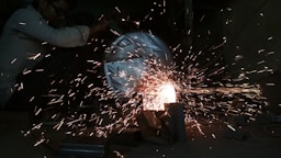 cutting a sign