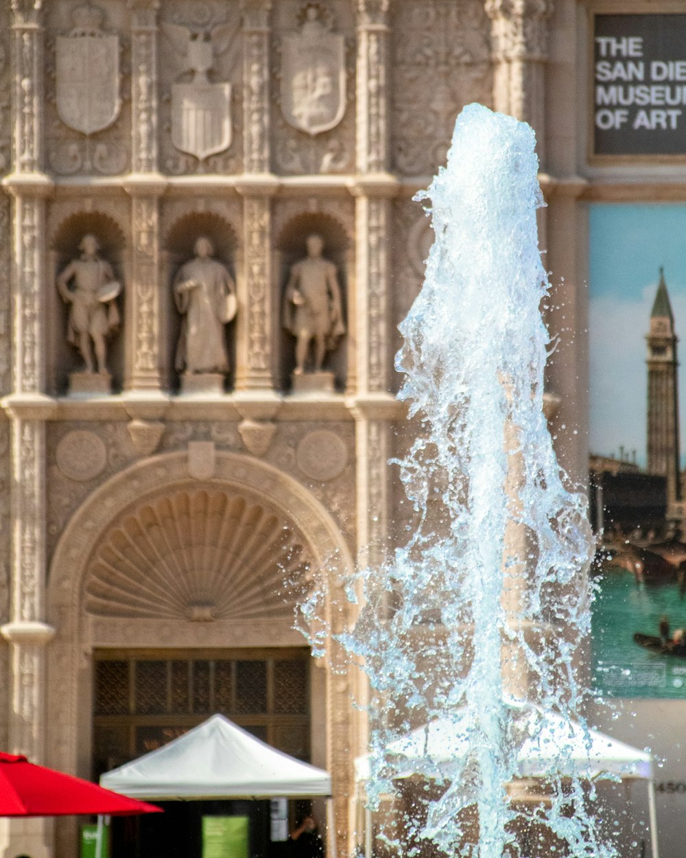 fountain in front of building