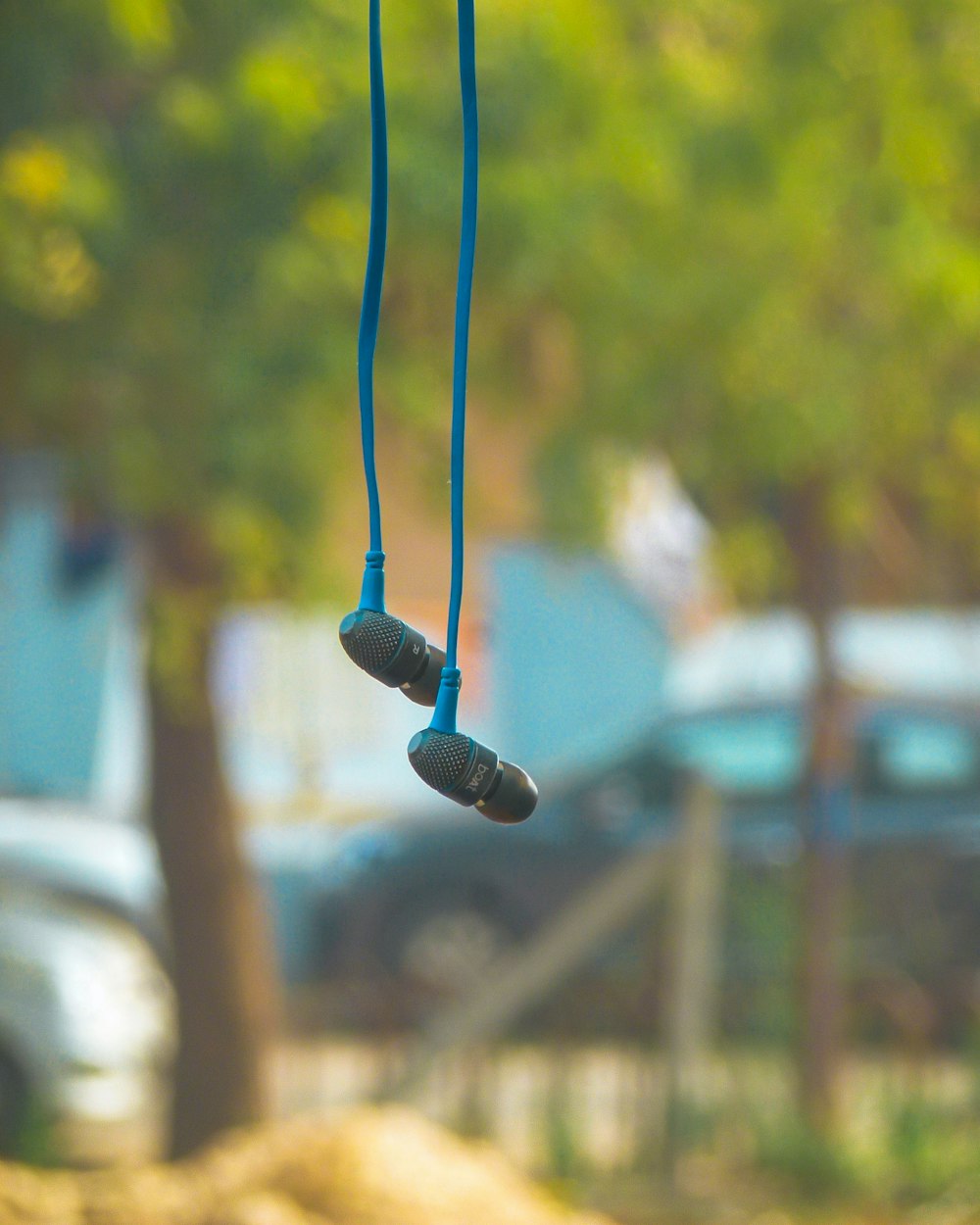 blue and black string light