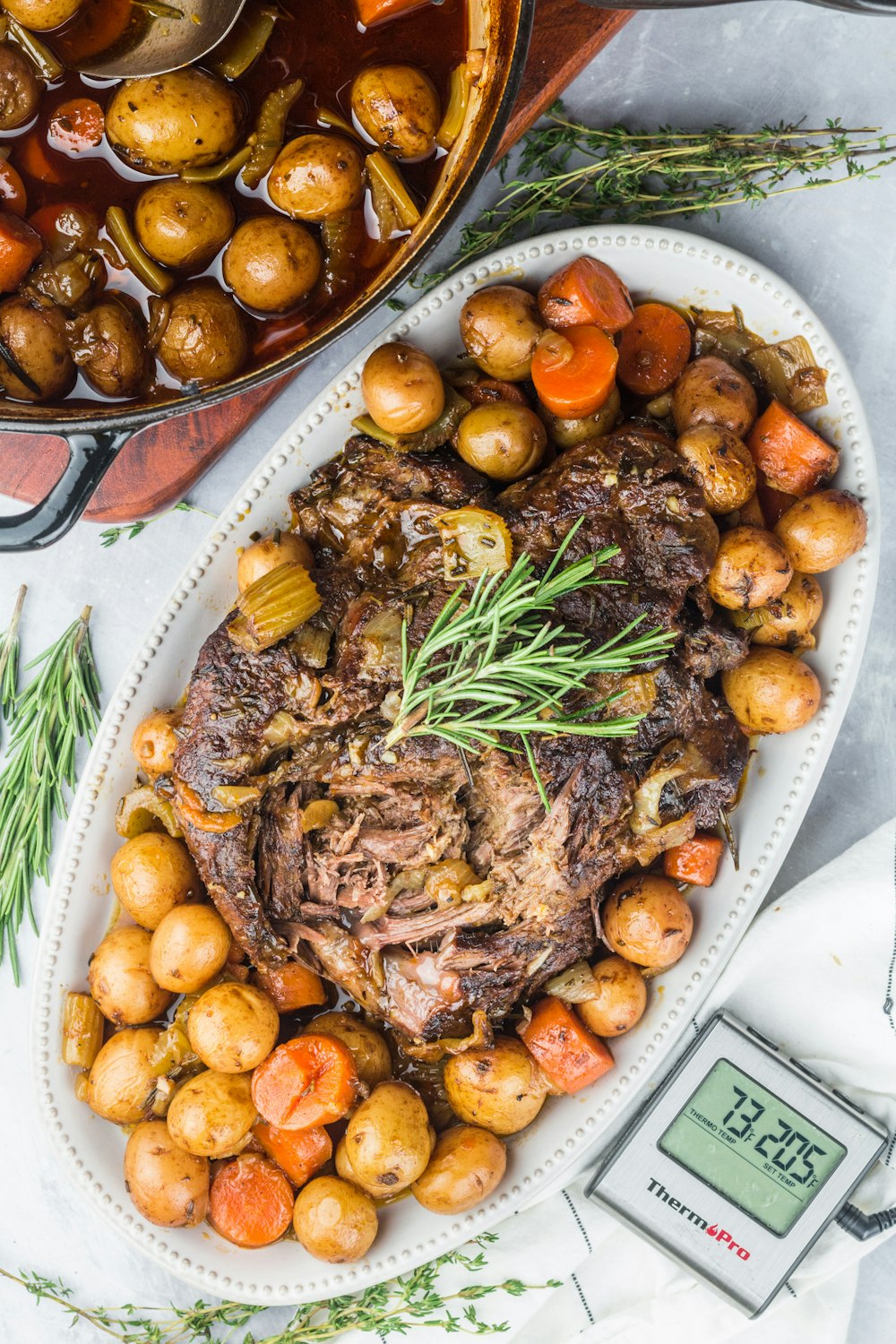 cooked food on white ceramic plate