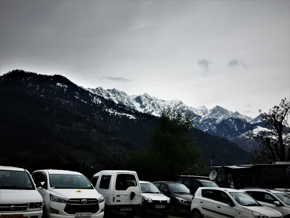 white and black cars on parking lot