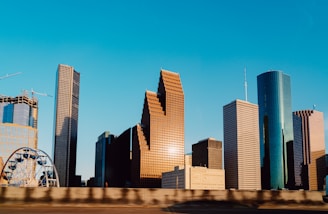 white and blue high rise building