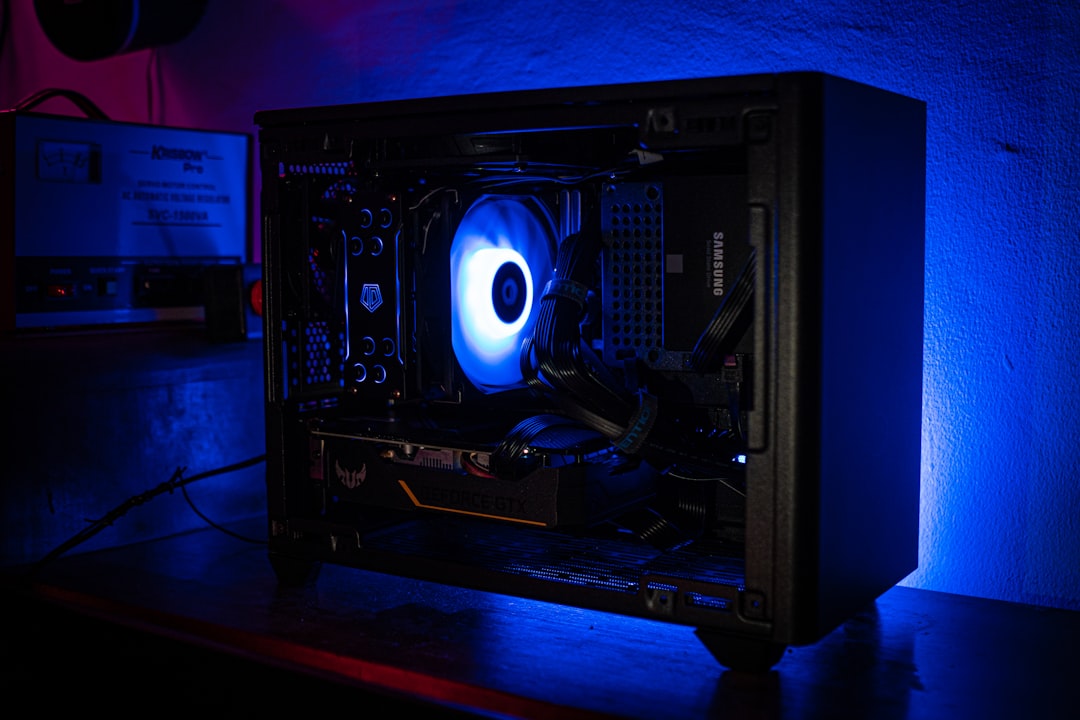 black and blue audio mixer, My First PC Build