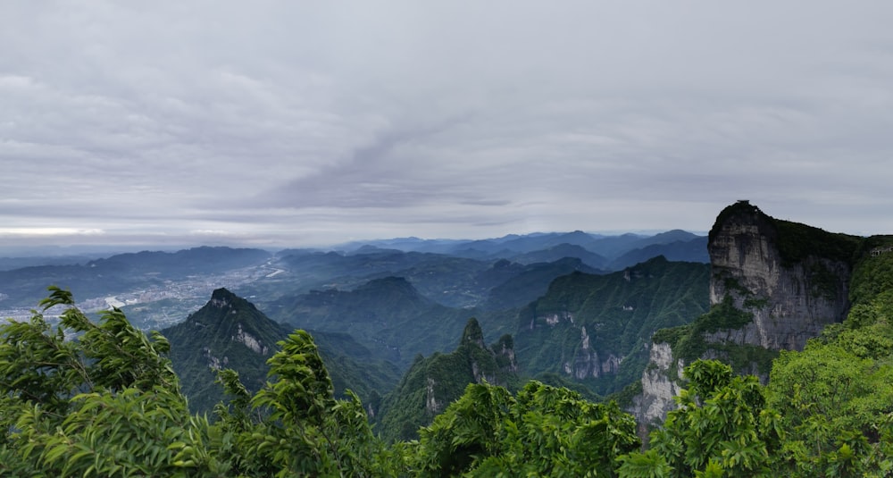 green trees on mountain under white clouds during daytime