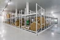 white metal frame on white floor