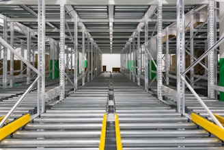 gray and yellow metal bridge