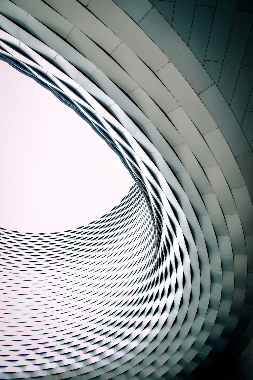 white and black spiral stairs