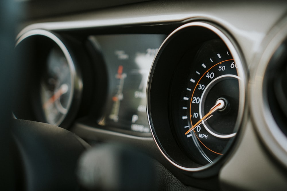 black car instrument panel cluster