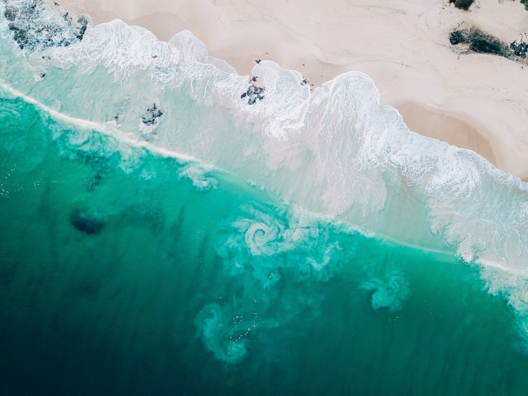 aerial view of ocean waves