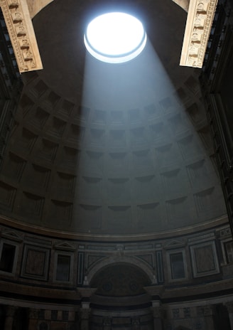white dome ceiling with ceiling light